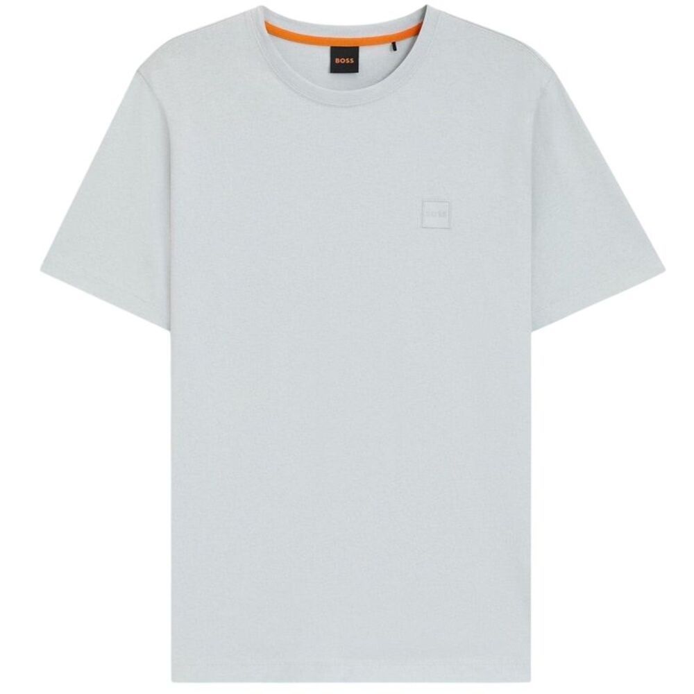 Boss Mens Orange  Cotton T-Shirt / Light Grey